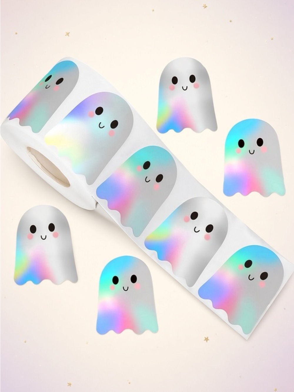 40 Halloween Holographic Ghost Stickers